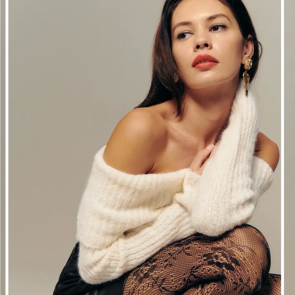 Reformation Oberon Sweater White - Size M - Picture 4 of 5